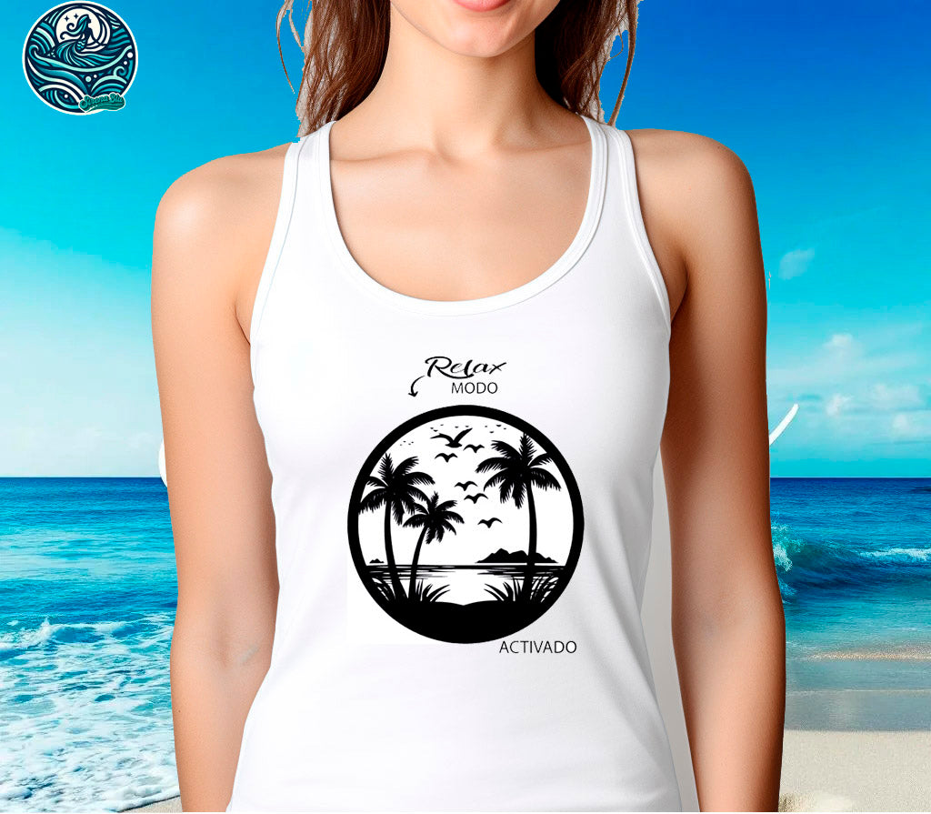 Tank Top blanca de Dama MODELO relax