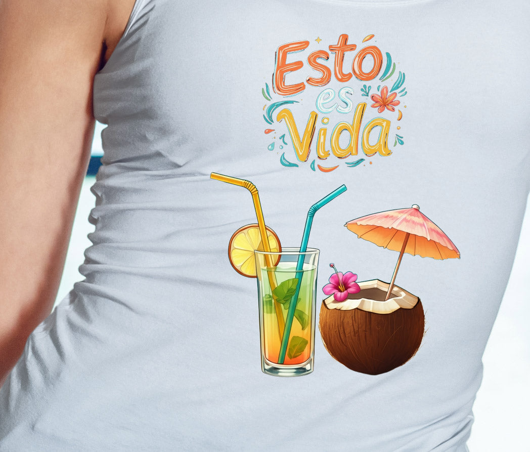 Tank Top Blanca para Mujer MODELO esto es vida