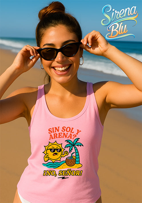 Tank Top para Mujer  Rosa pastel MODELO Sin Sol y Arena