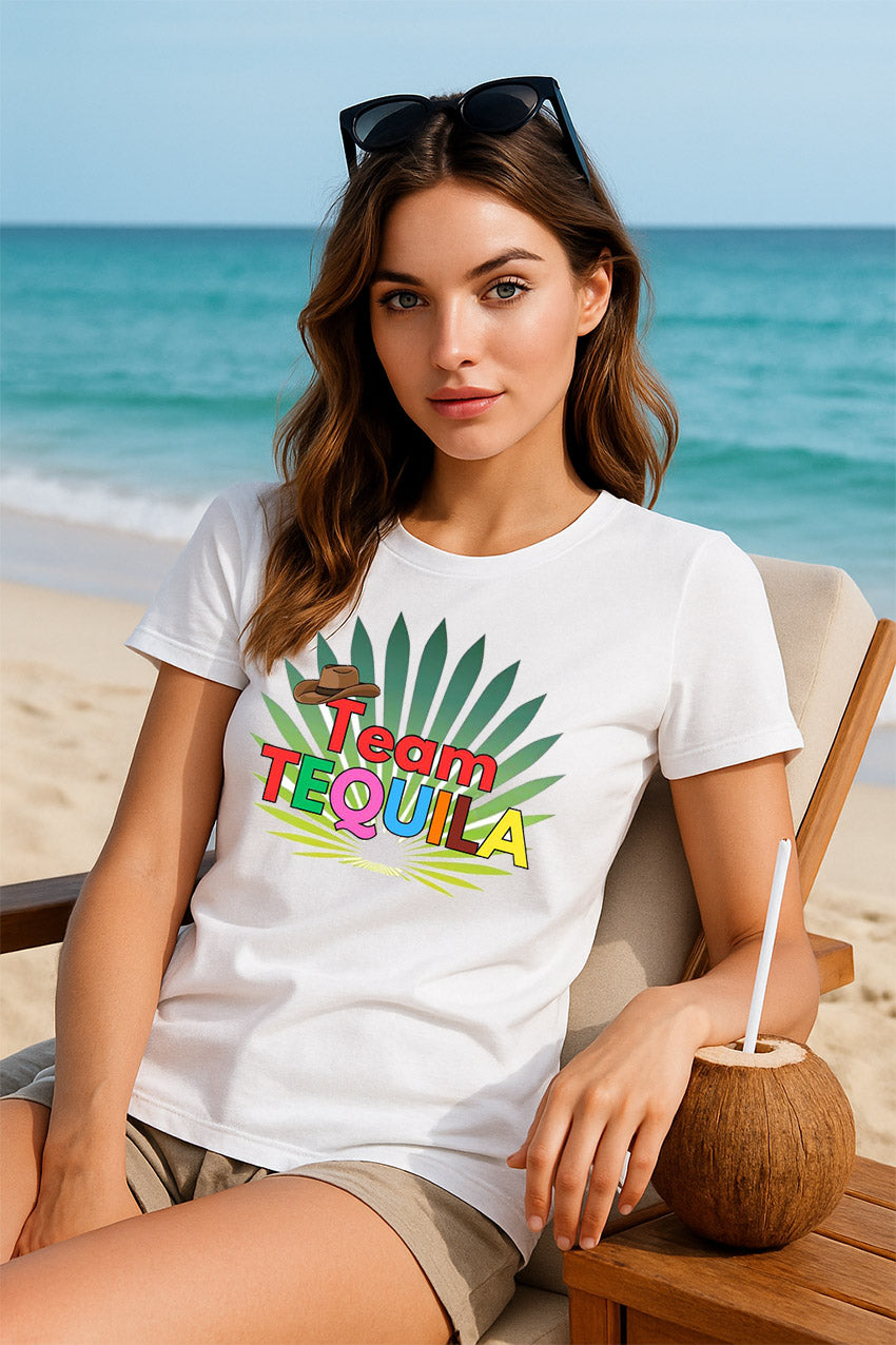 Playera Blanca de Dama MODELO team tequila