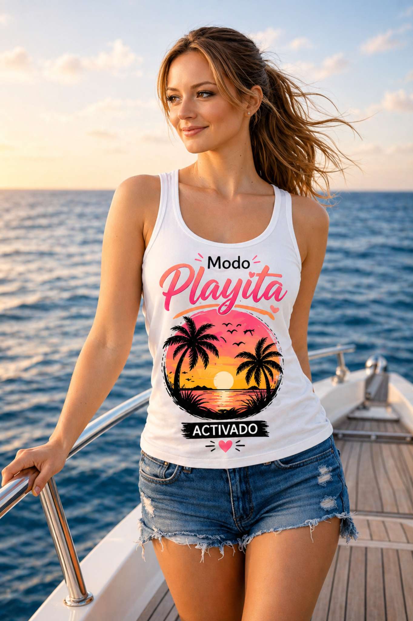 Tank Top blanca de Dama MODELO relax