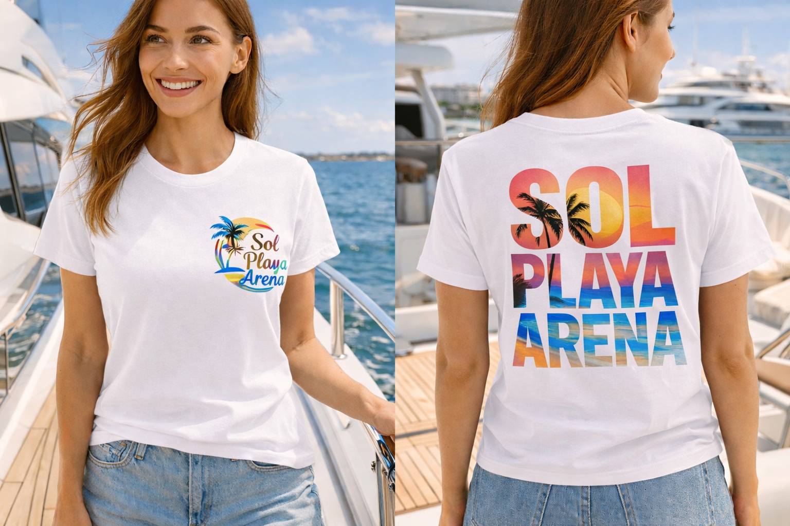 Playera MODELO Sol, Playa y Arena
