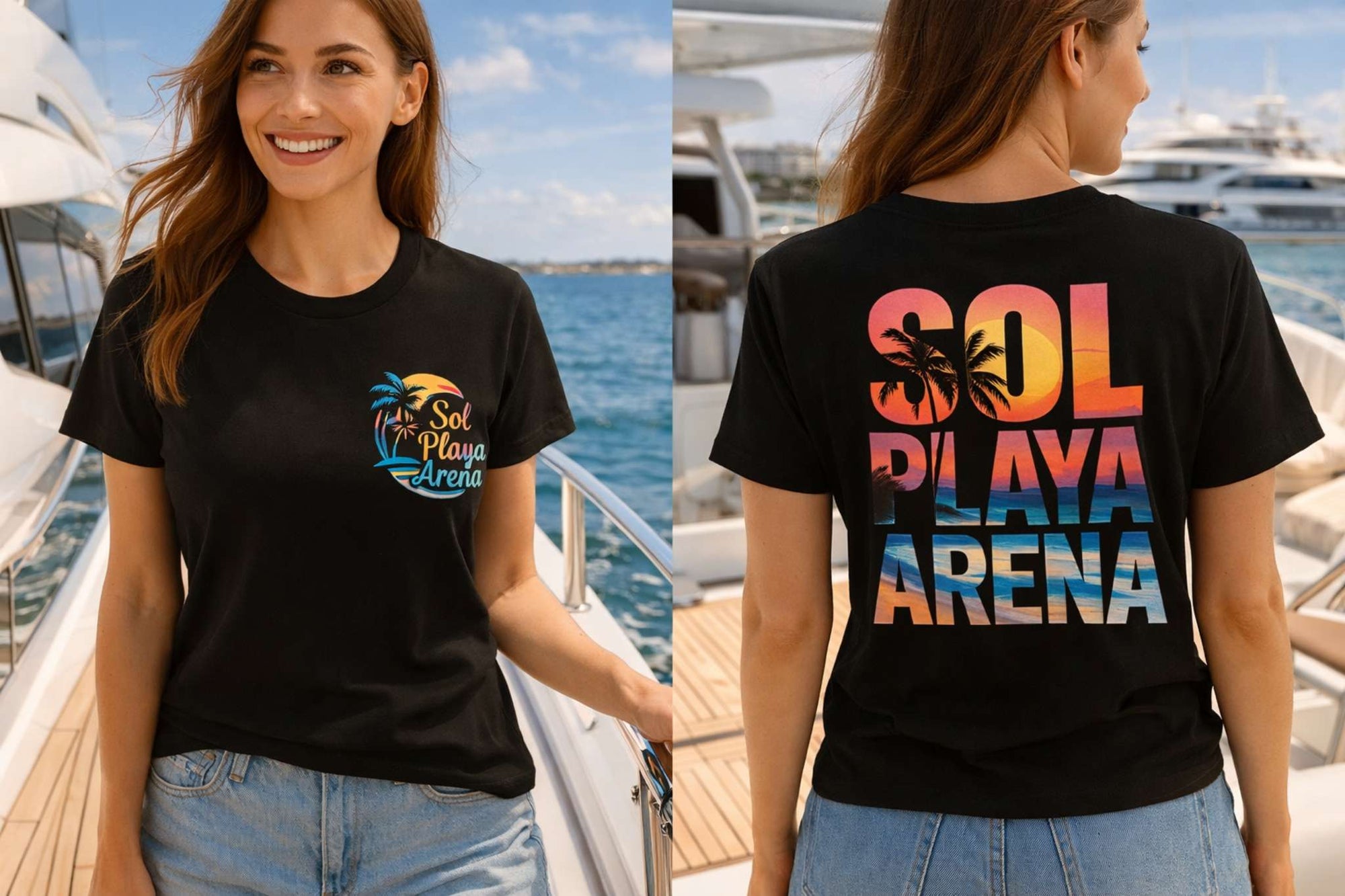 Playera MODELO Sol, Playa y Arena