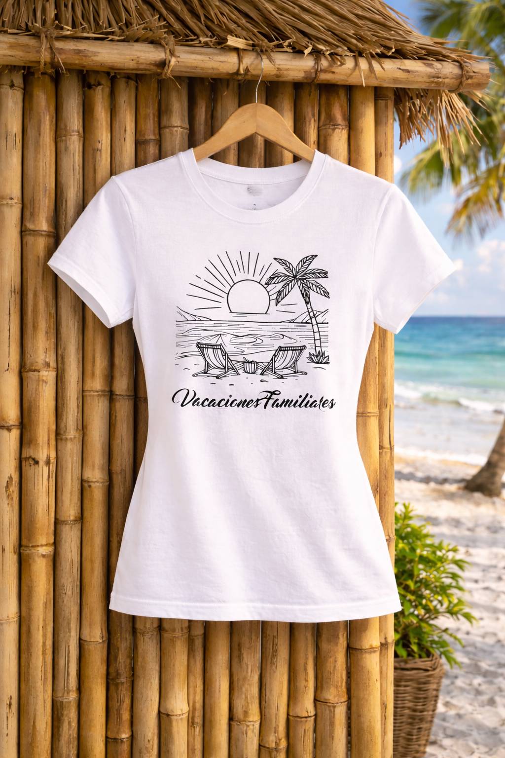 Playera manga corta blanca de Mujer MODELO "FAMILIA"